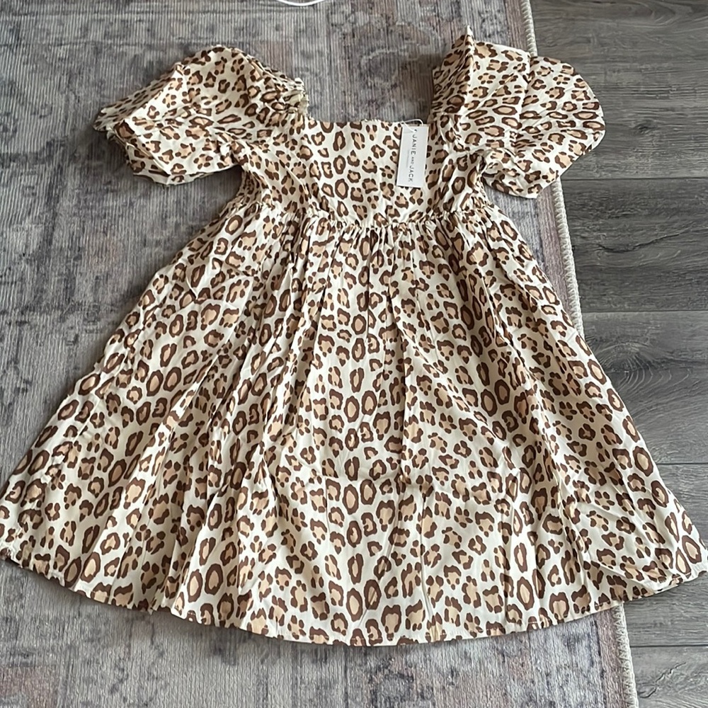 Janie and Jack size 8 leopard puff sleeve dress never worn new with tags